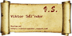 Viktor Sándor névjegykártya