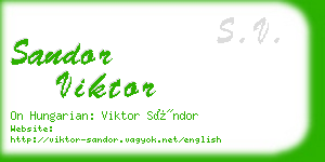 sandor viktor business card